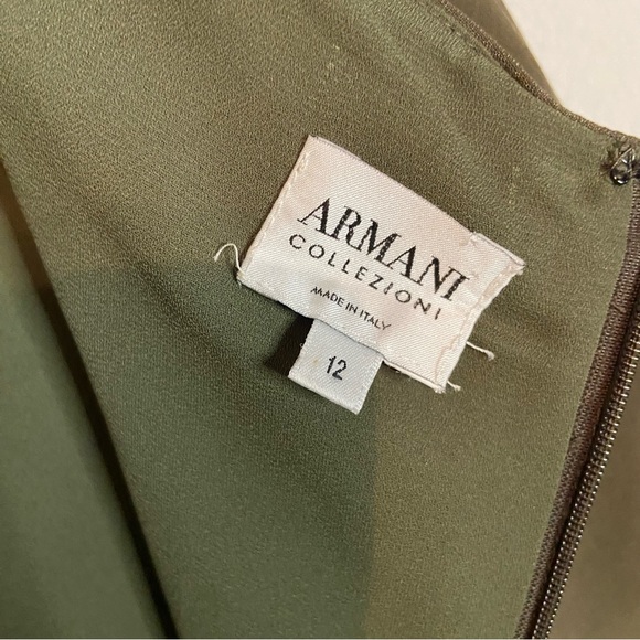Armani Collezioni Olive Green Mini Dress Sz 12 - Picture 11 of 11